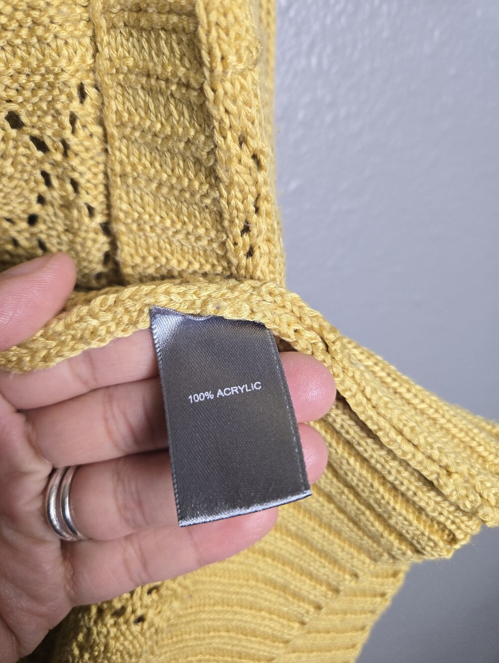 SUMMER SALE! $6 Marled Knit Open Yellow Long Cardigan Size Medium - Picture 8 of 16